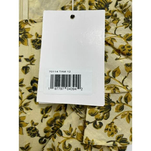 Anthropologie Mac Duggal Ruffle Cotton Voile Formal Gown Maxi Dress Size 12 - Picture 9 of 10